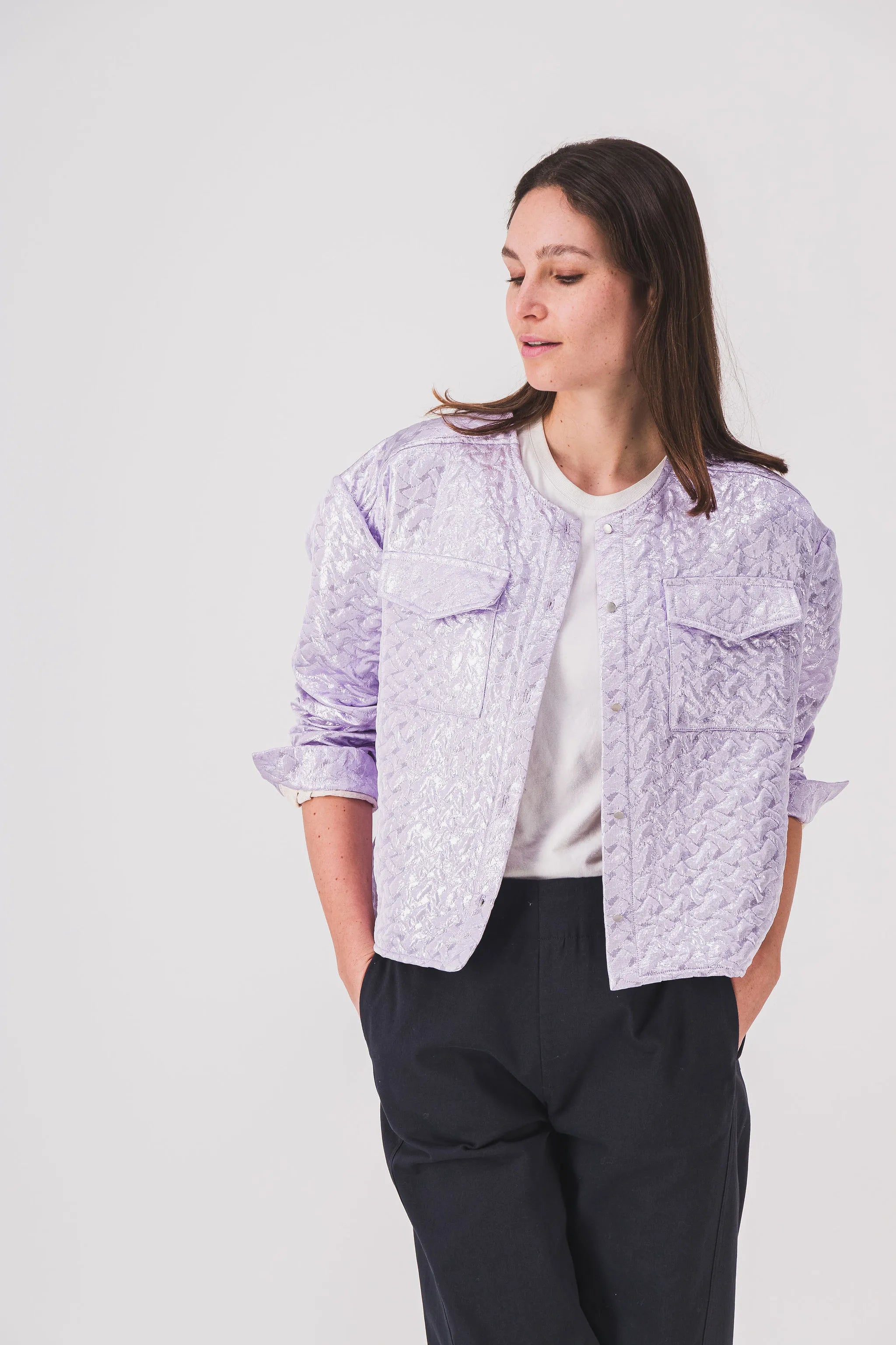 Chaqueta corta para mujer, color lila, Blade Tyler, PE25