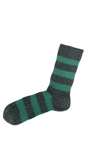 calcetines de rayas verdes y grises