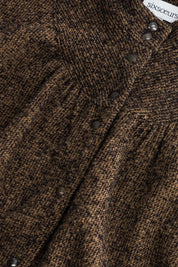 blouse col rond laine marron honey