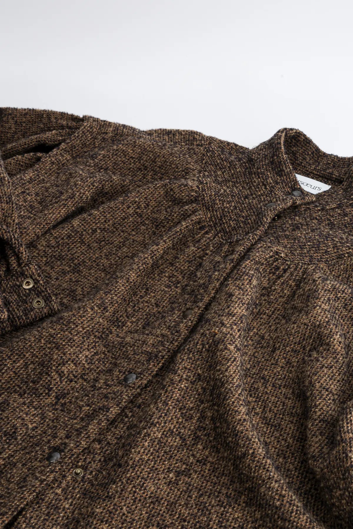 blouse col rond laine marron honey