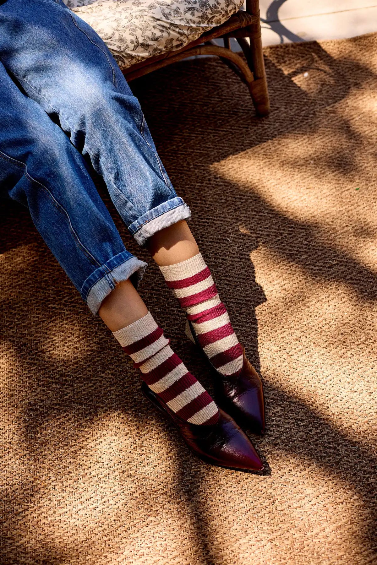 CALCETINES MARINERO BURDEOS