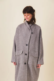 manteau femme laine gris chine milly
