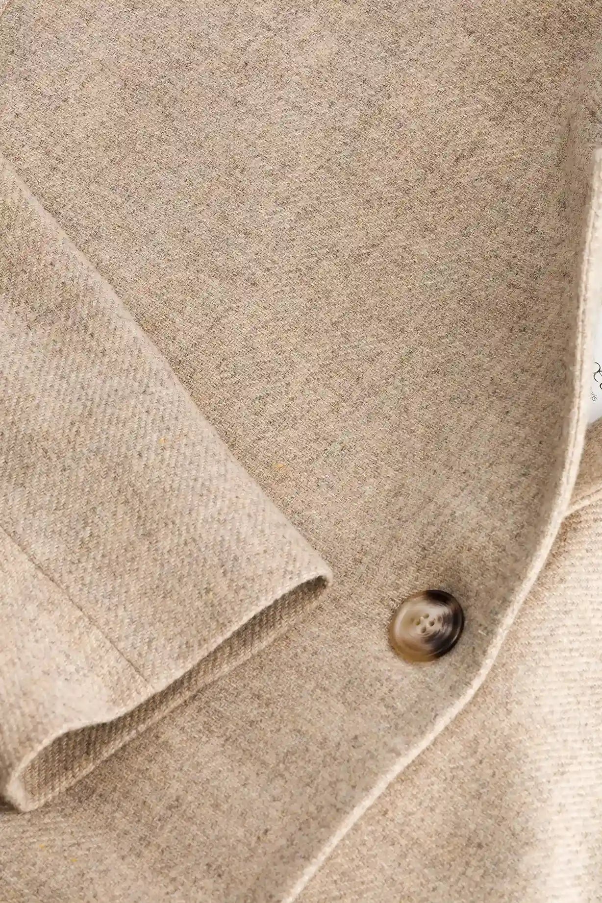 chaqueta recta de lana beige, chaqueta donita, pe25