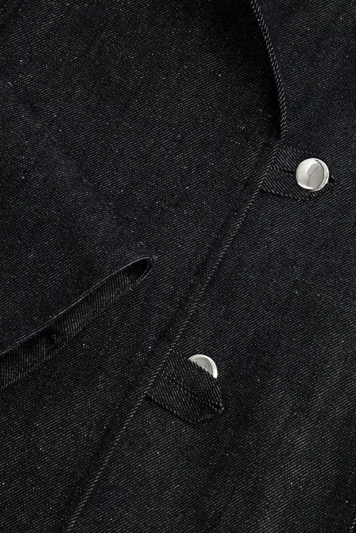 Chaqueta vaquera negra para mujer, chaqueta dean, pe25
