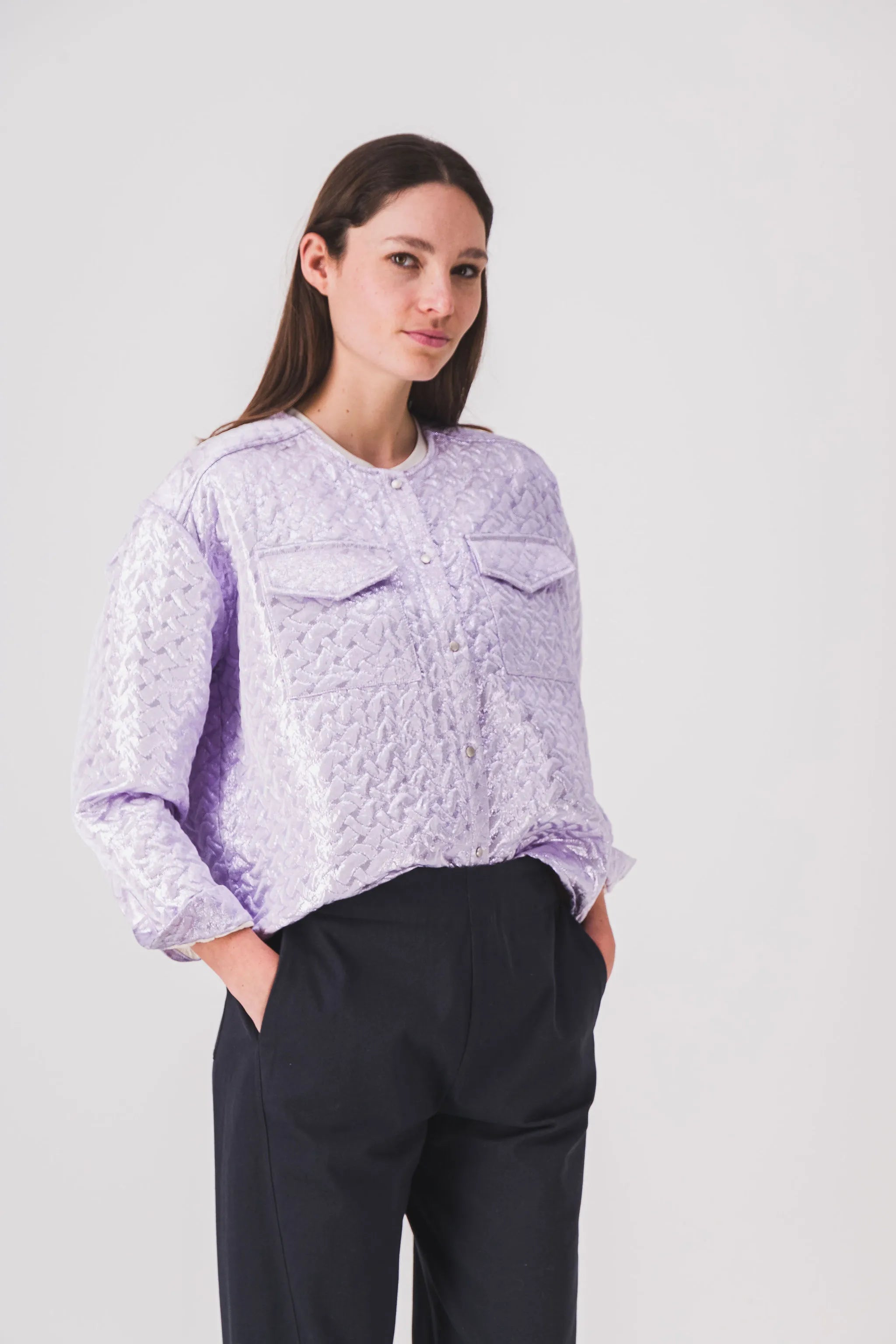 Chaqueta corta para mujer, color lila, Blade Tyler, PE25