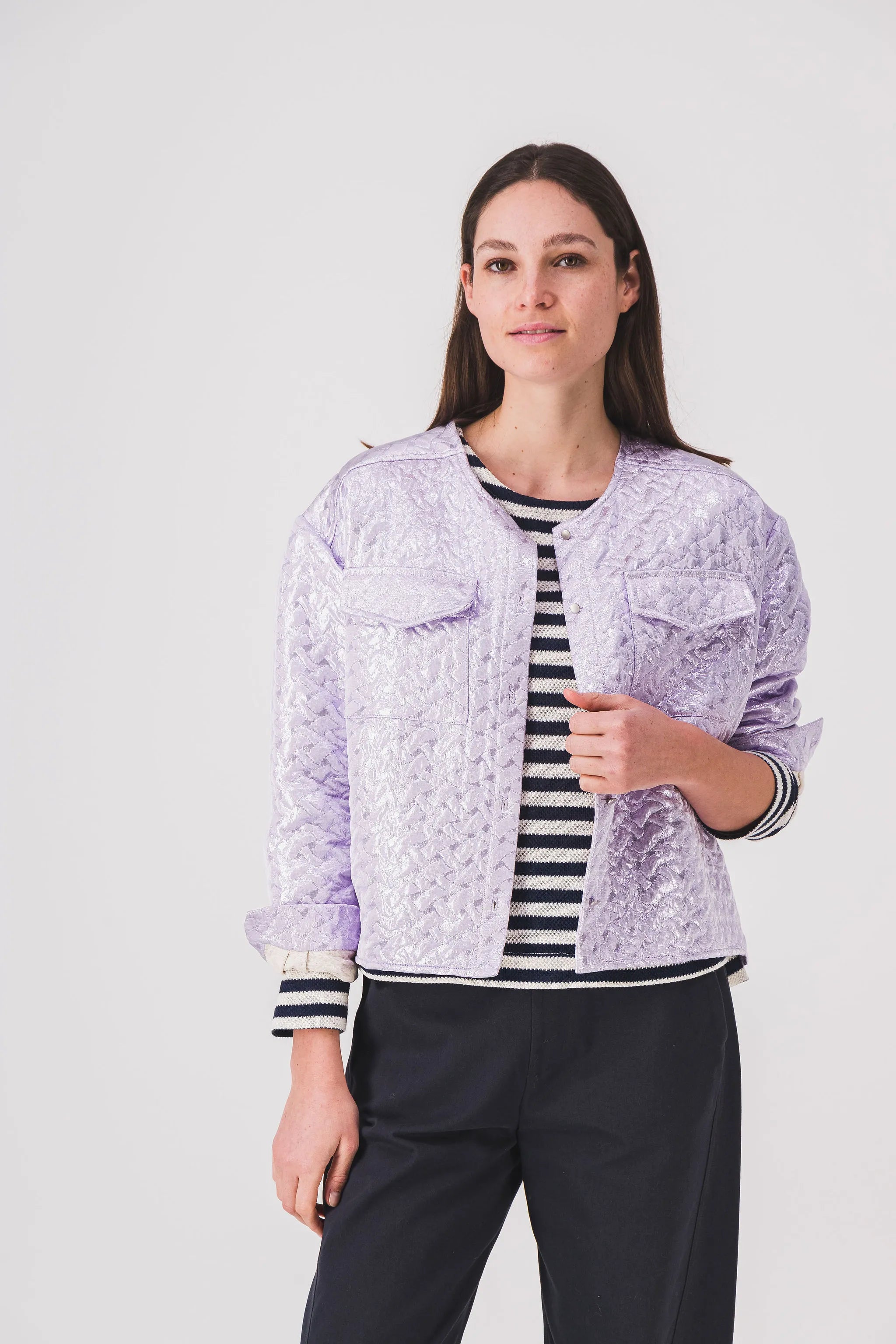 Chaqueta corta para mujer, color lila, Blade Tyler, PE25