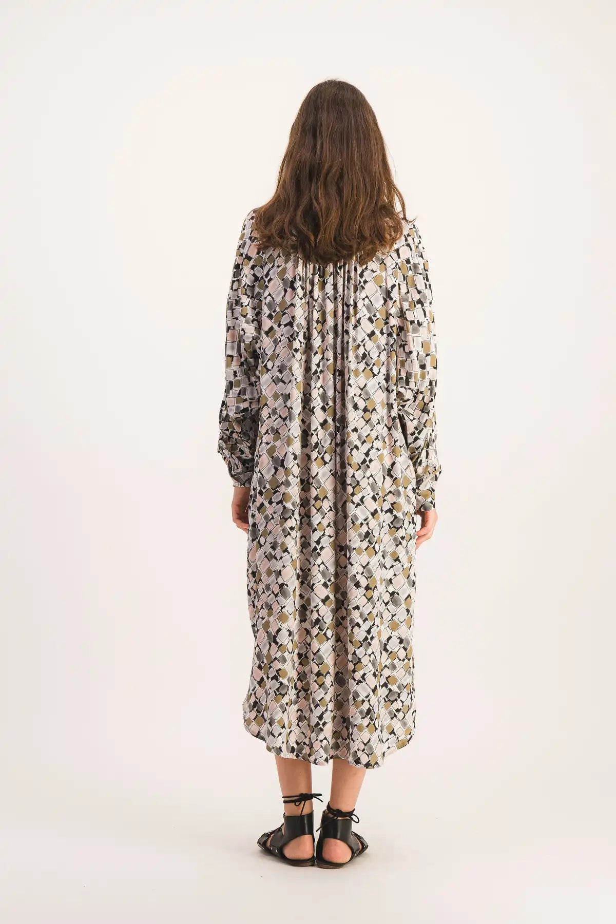 VESTIDO MAHAUT KHAKI SKETCH