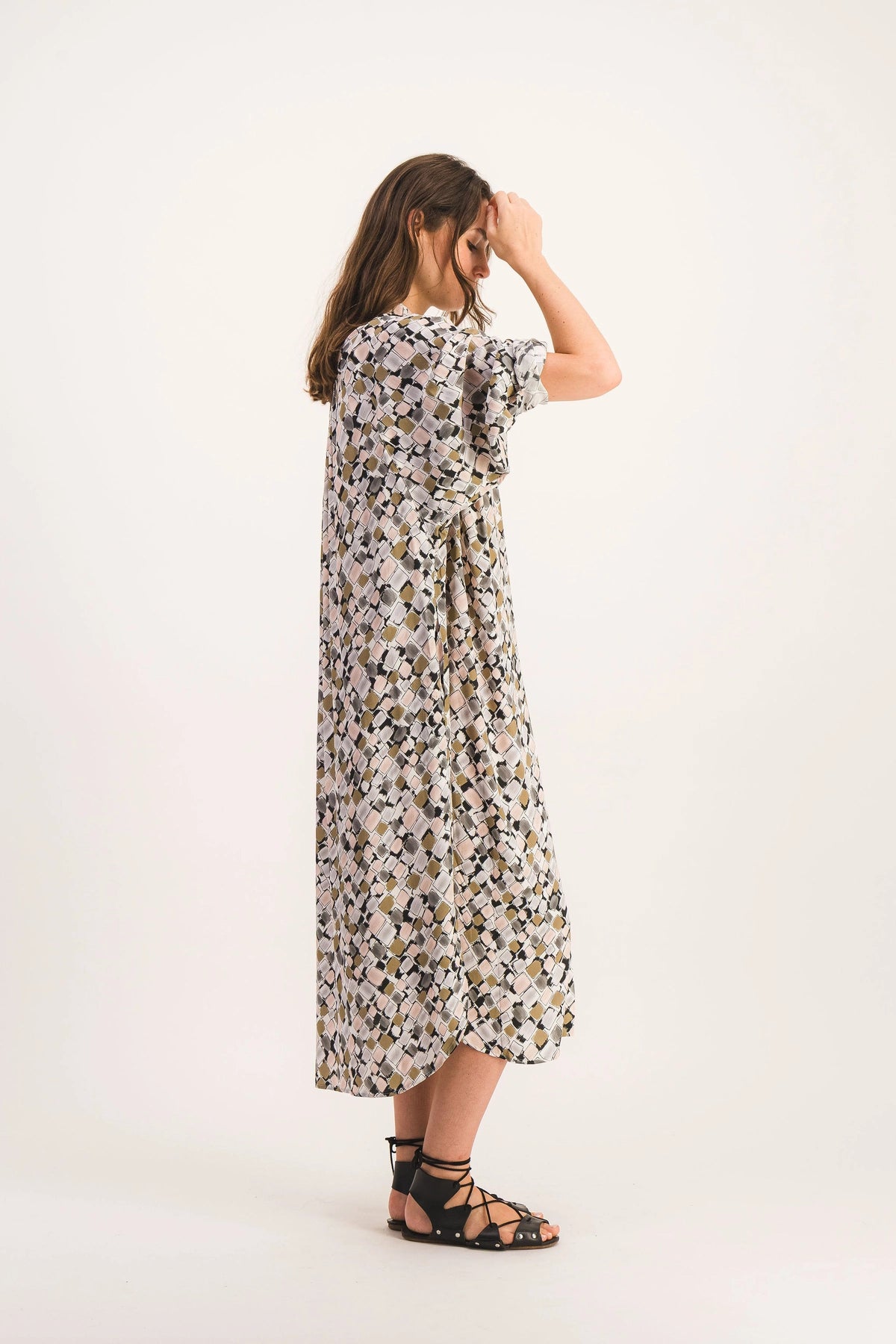 VESTIDO MAHAUT KHAKI SKETCH