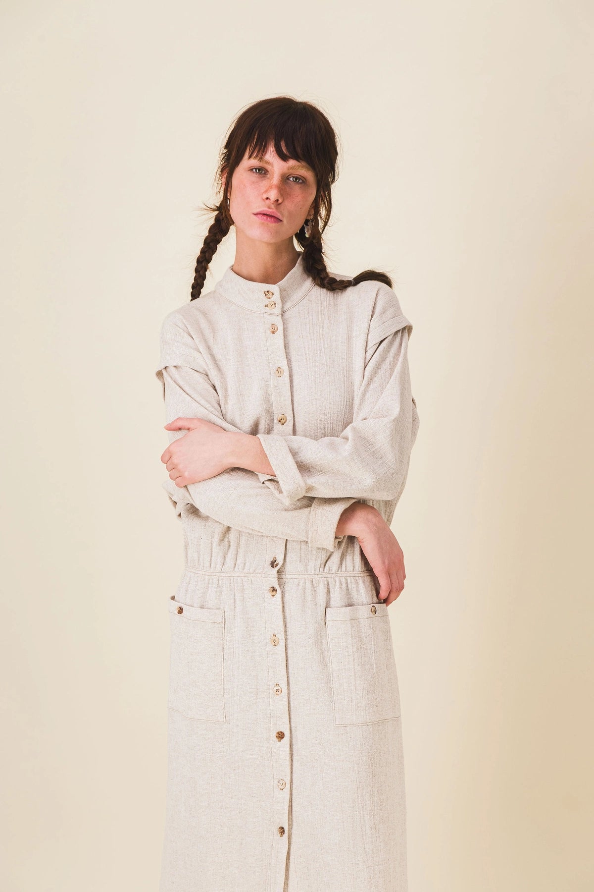 robe longue hiver ecrue ida