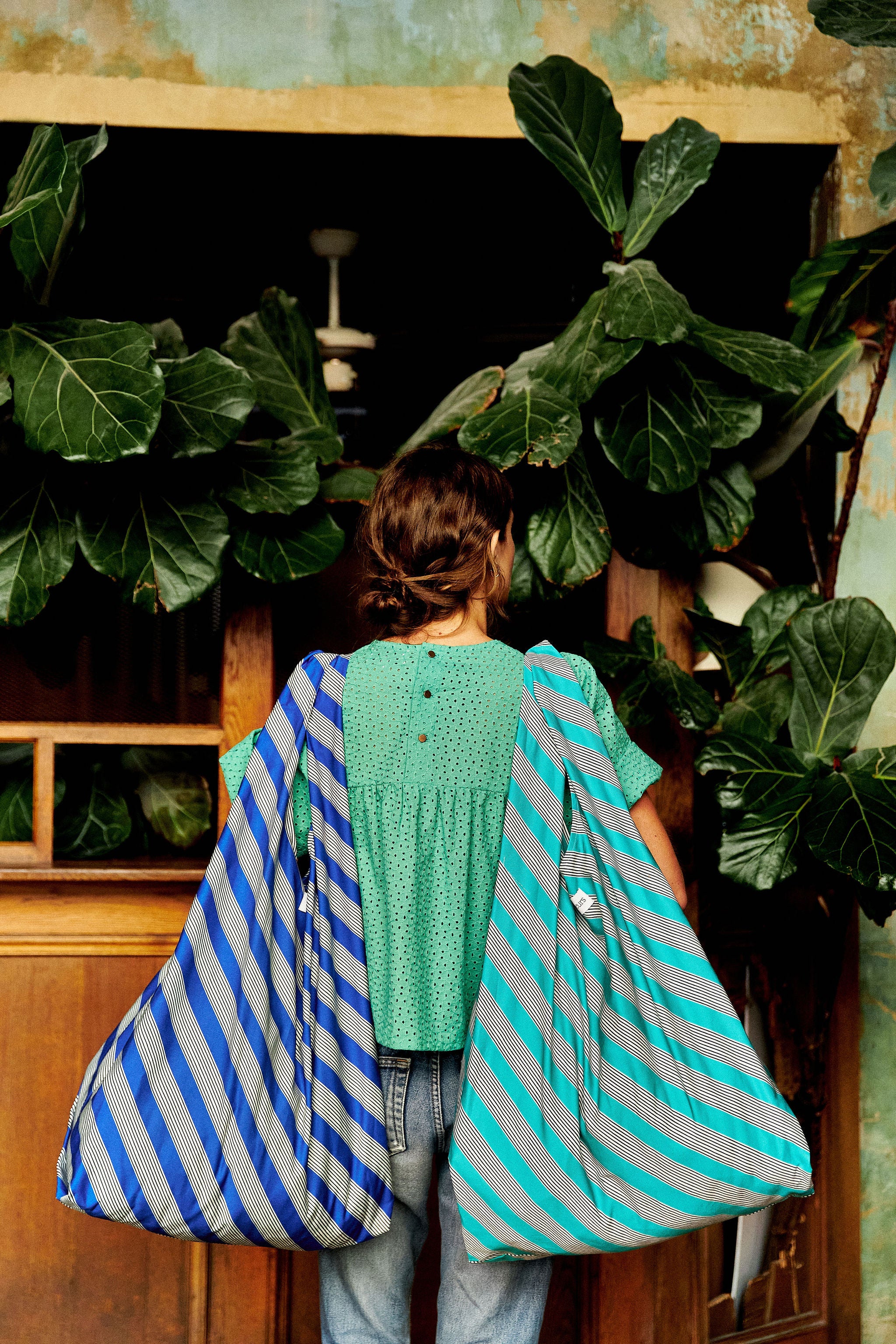 bolso tote verde para mujer