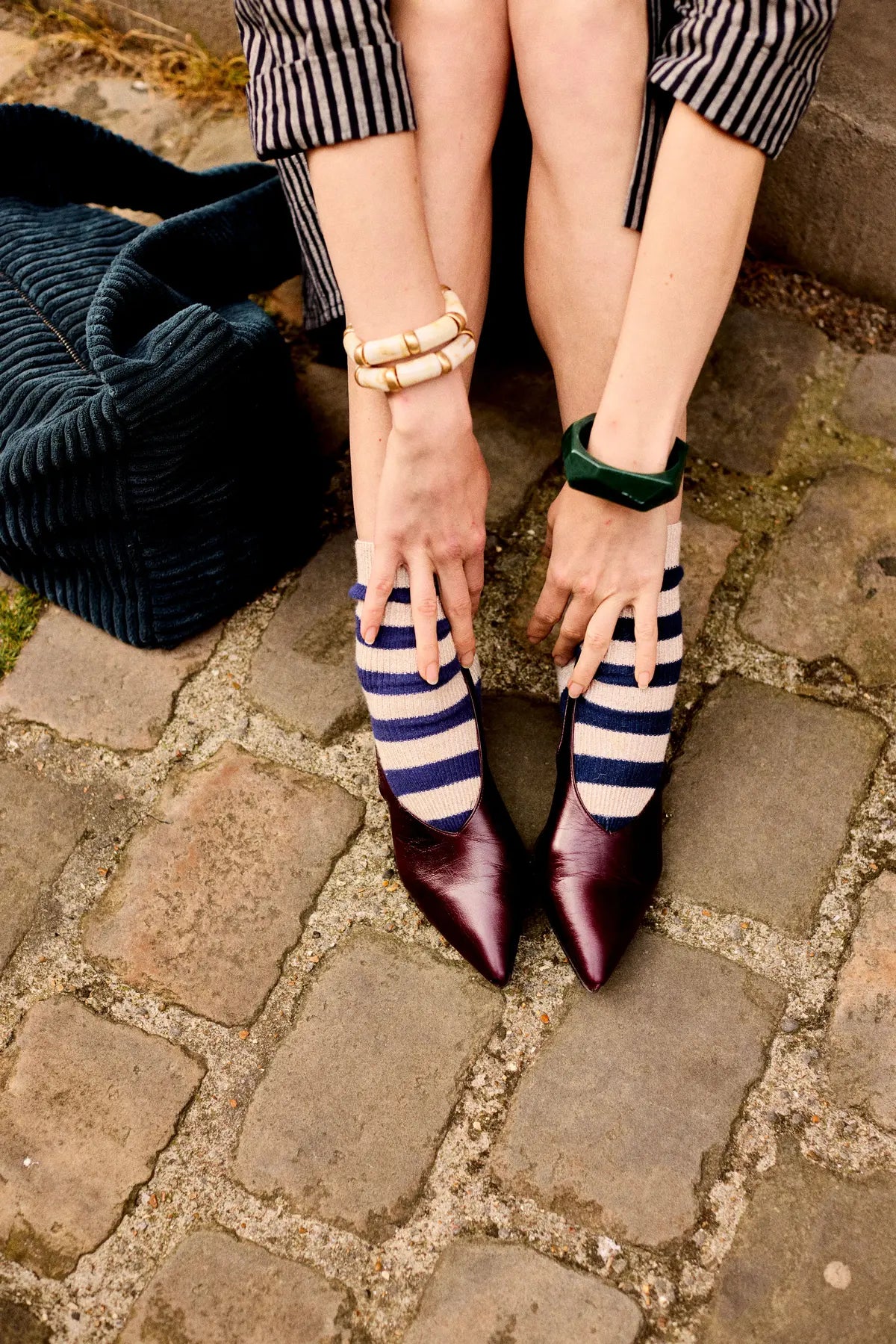 chaussettes rayees femme sailor