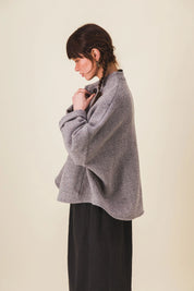 veste femme courte laine grise edita