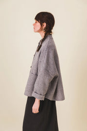 veste femme courte laine grise edita
