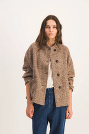 veste femme courte laine marron rita