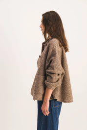 veste femme courte laine marron rita