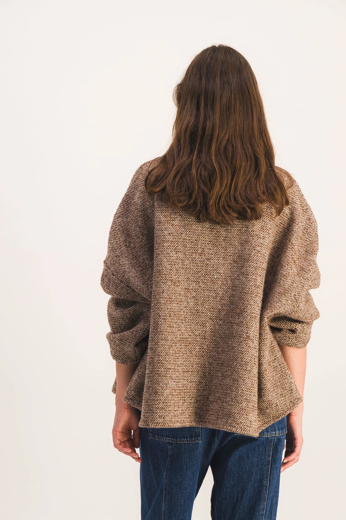 veste femme courte laine marron rita