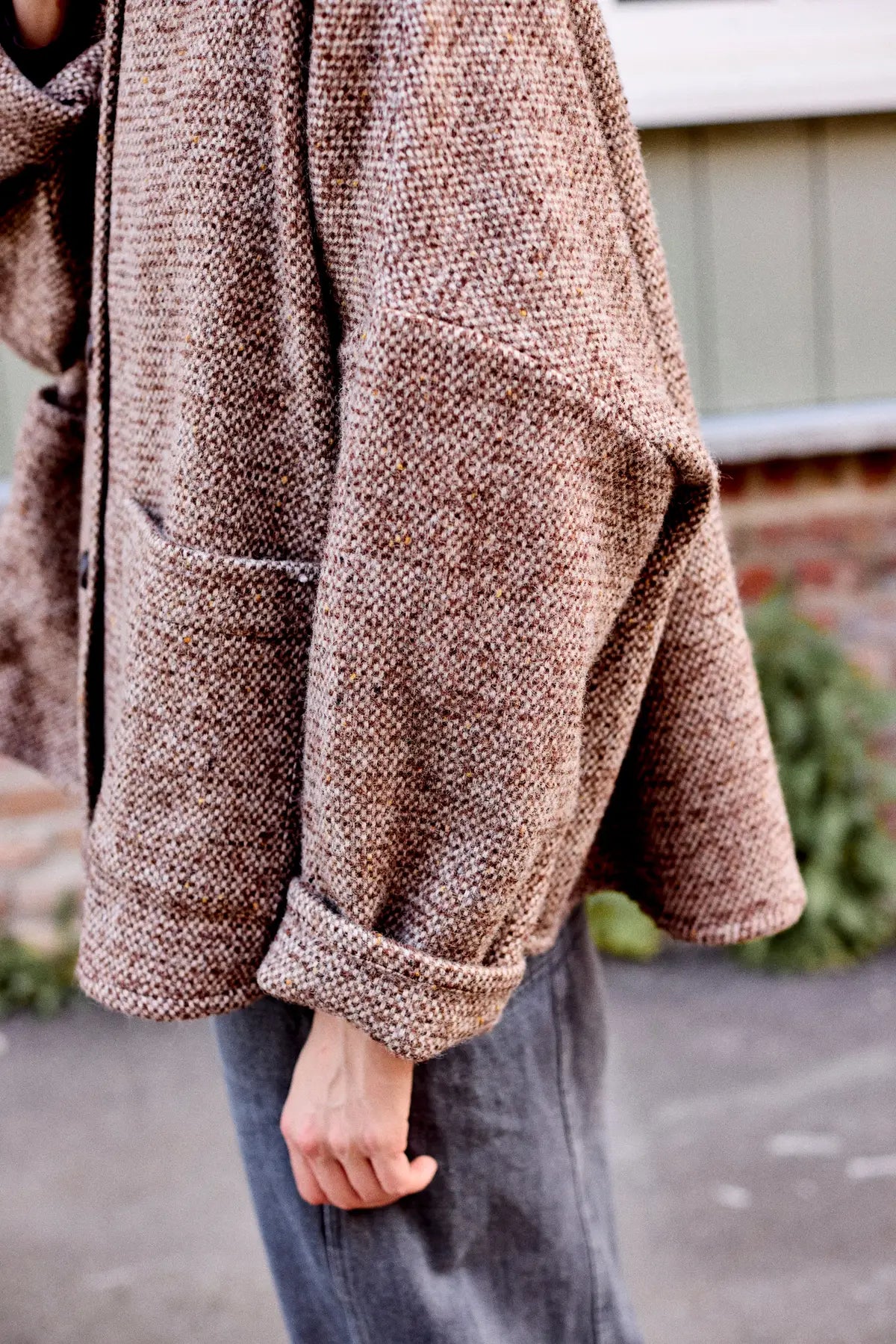 veste femme courte laine marron rita