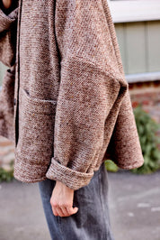 veste femme courte laine marron rita