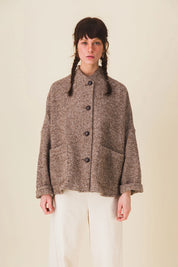 veste femme courte laine marron rita