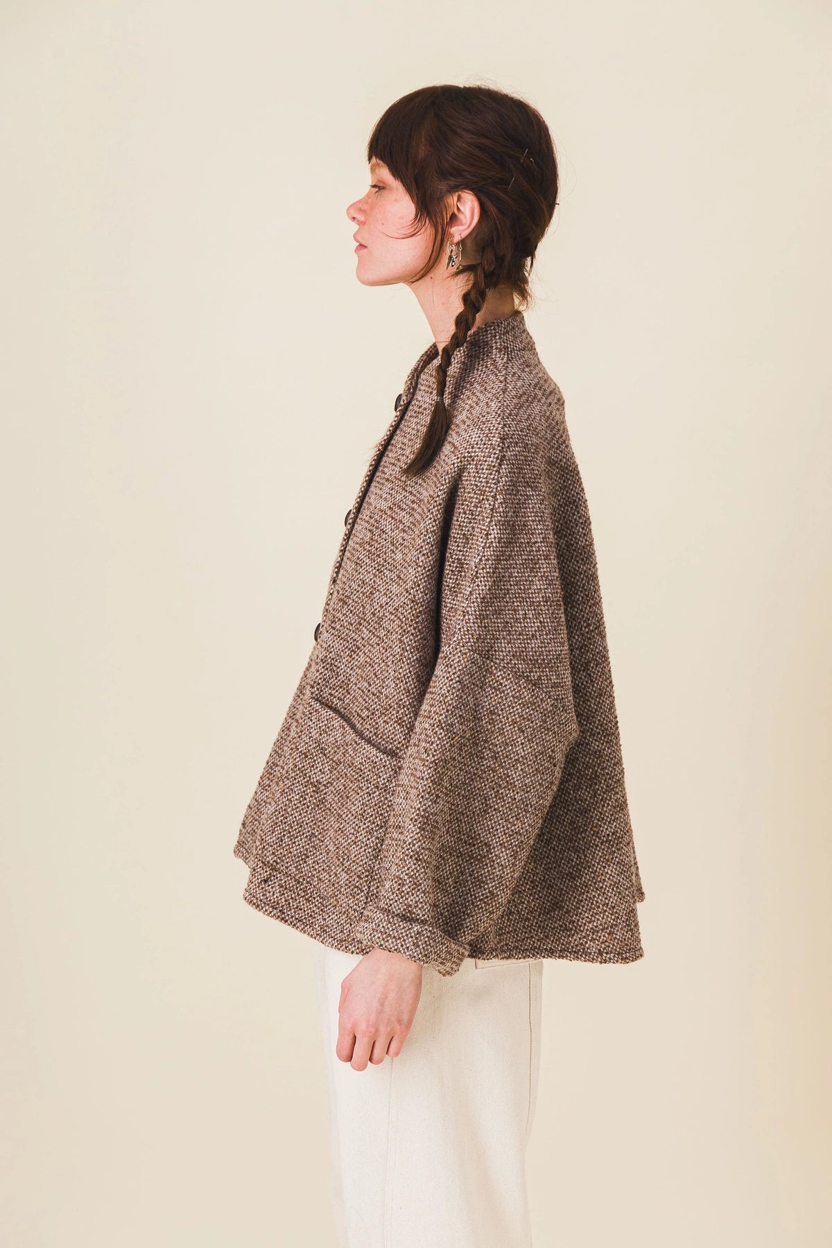 veste femme courte laine marron rita