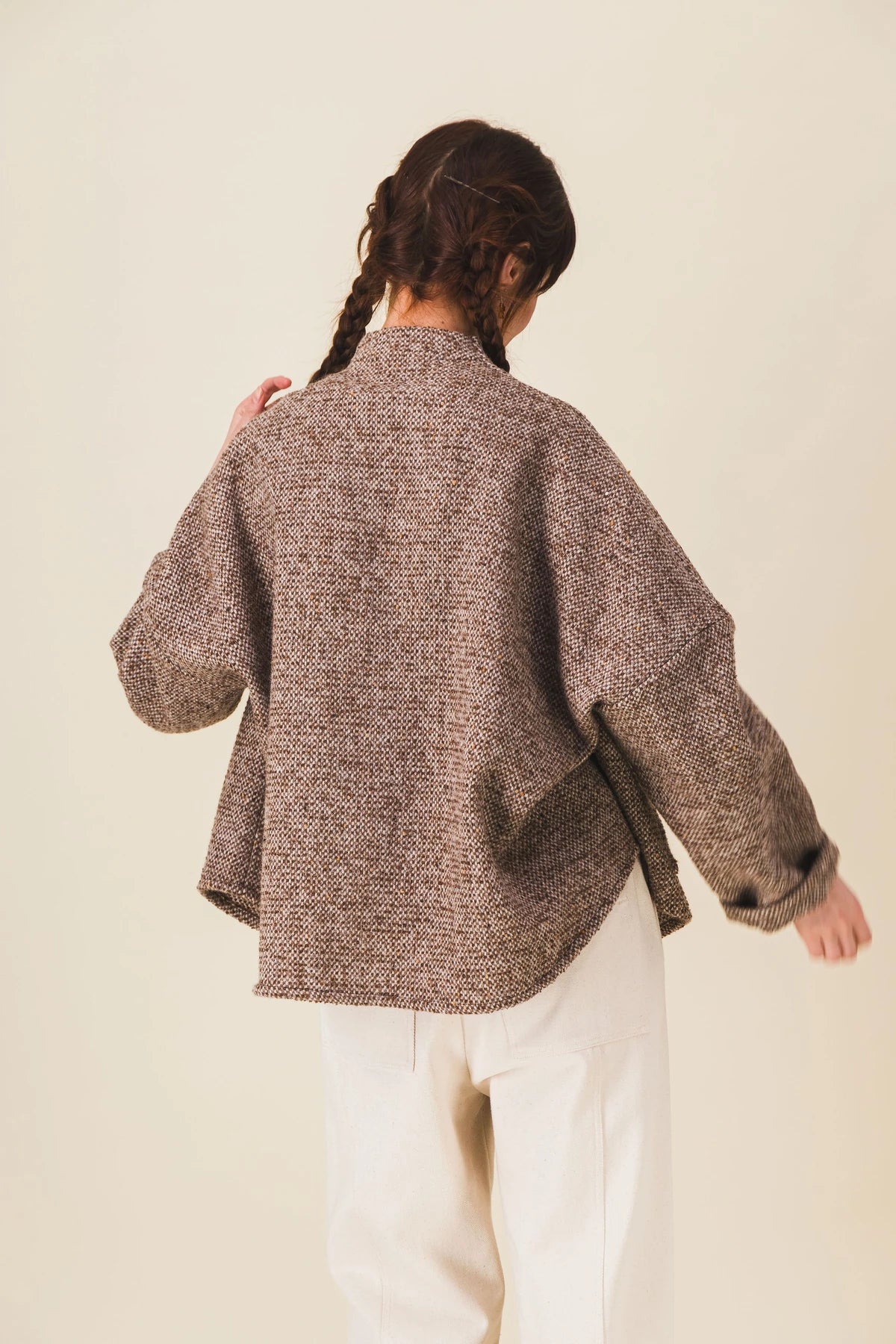 veste femme courte laine marron rita