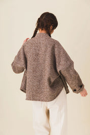 veste femme courte laine marron rita