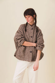 veste femme courte laine marron rita