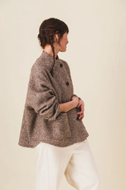veste femme courte laine marron rita