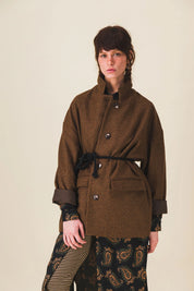 veste femme laine marron max