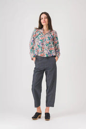 Blusa de mujer con estampado naranja Delila PE25