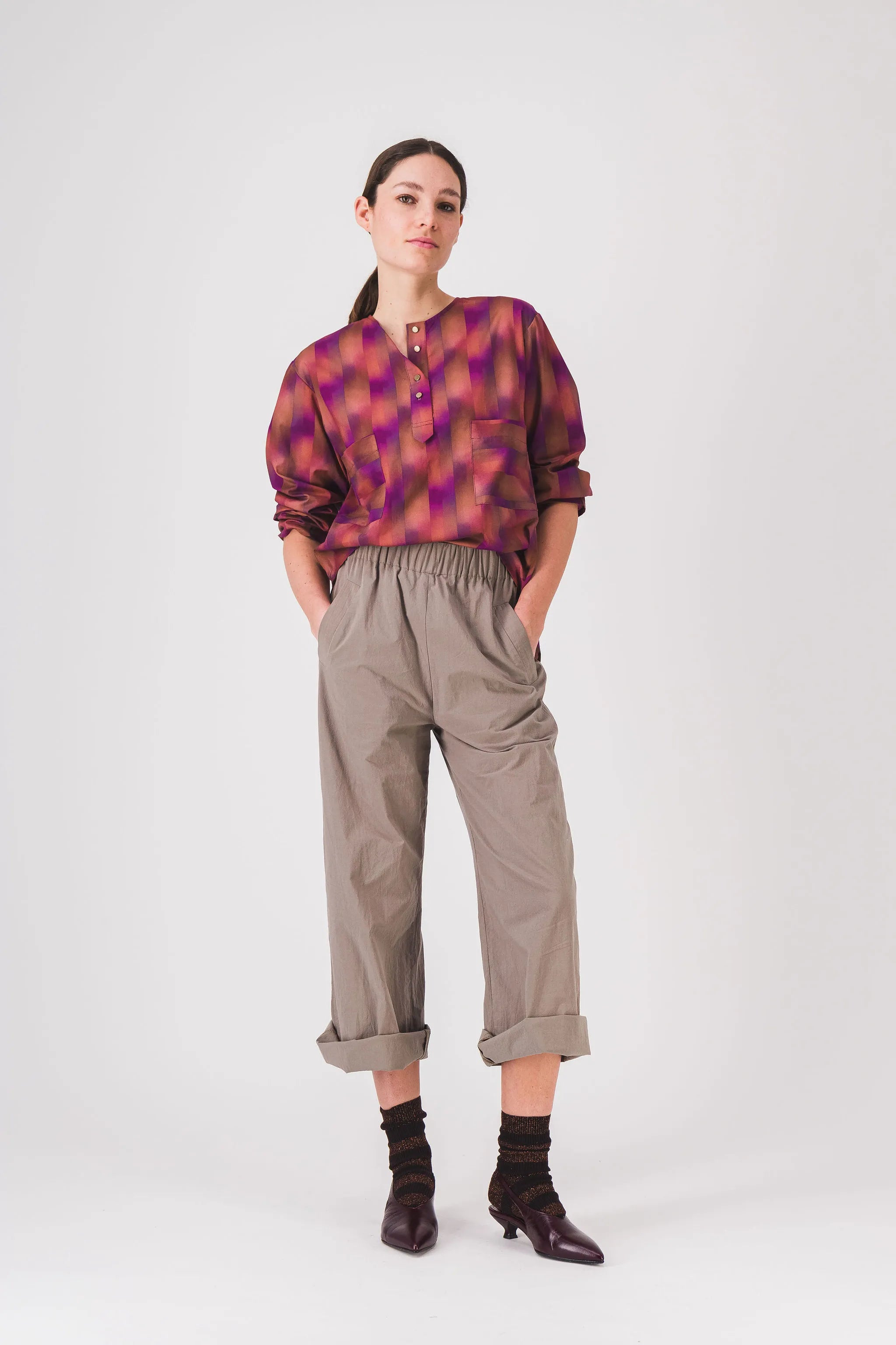 camisa larga estampada de mujer jalana pe25
