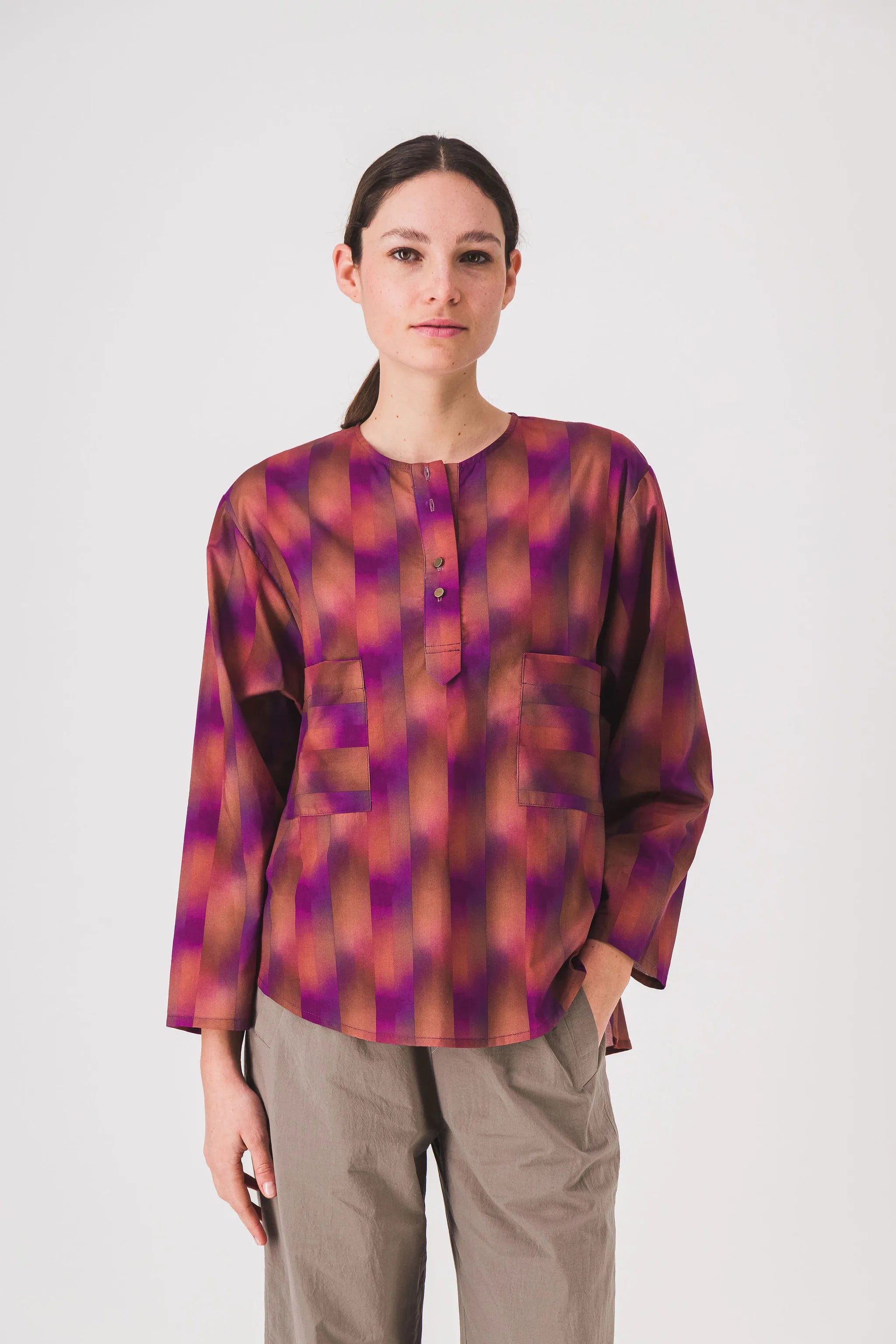 camisa larga estampada de mujer jalana pe25