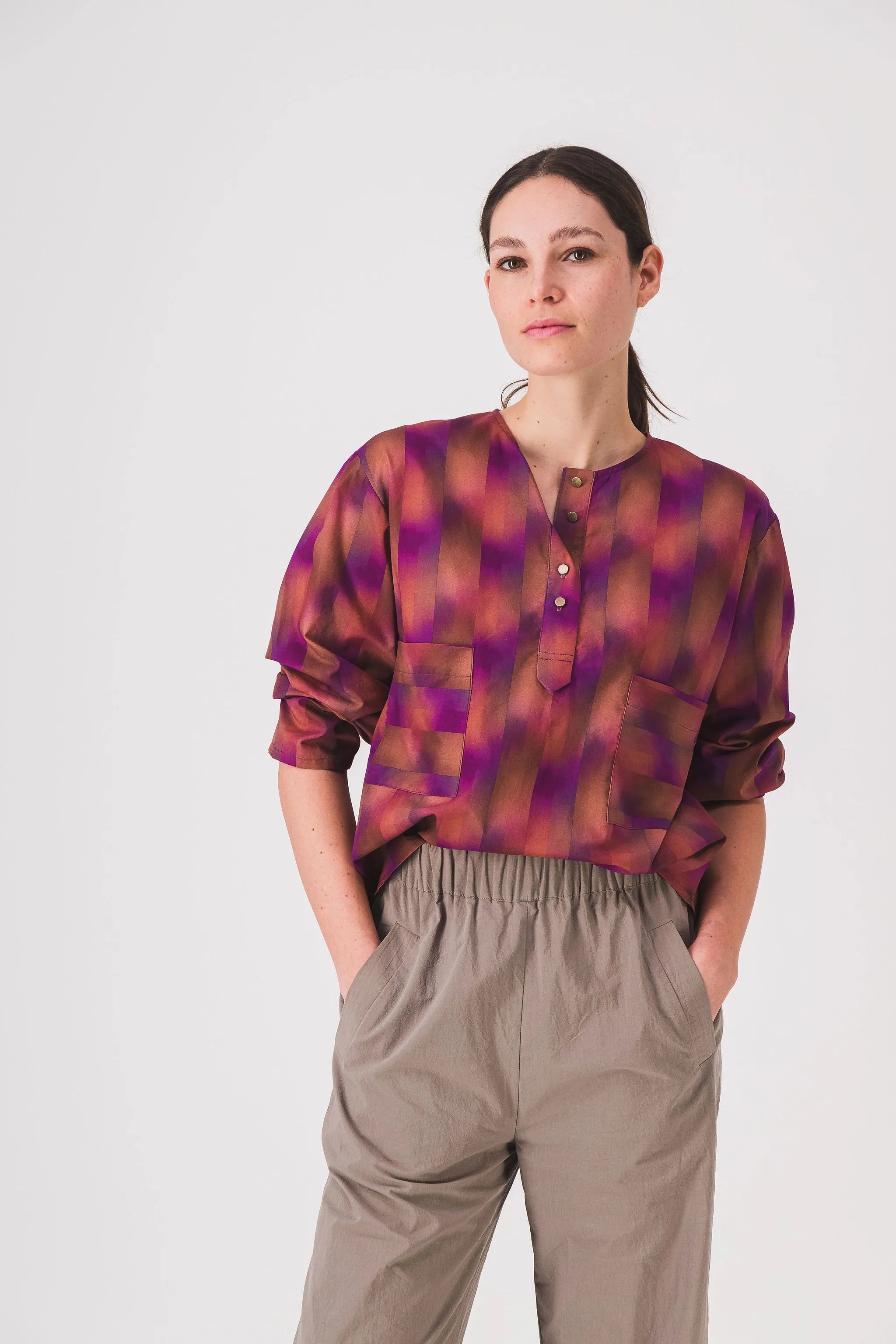 camisa larga estampada de mujer jalana pe25