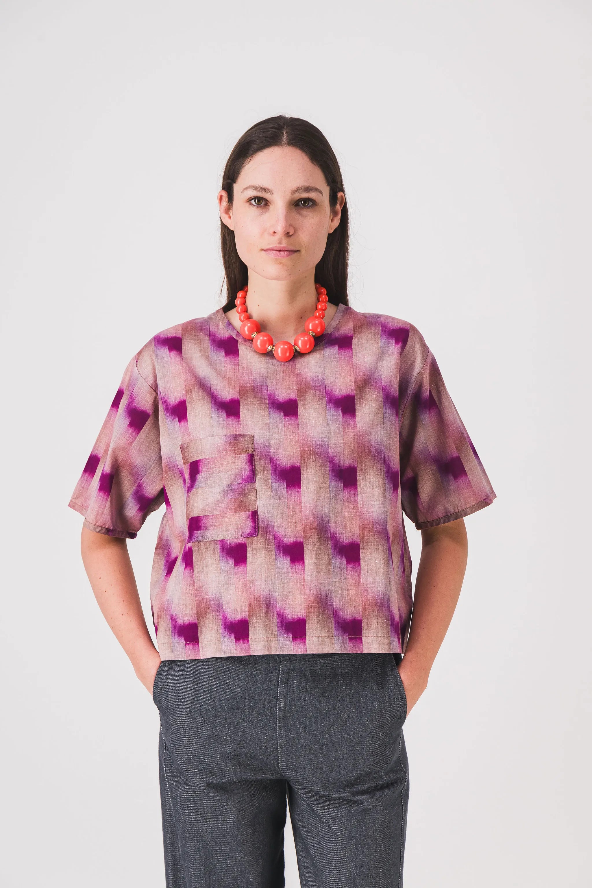 Top de mujer de manga corta con estampado nhoj pe25