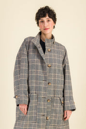 Manteau laine femme Loulou Prince de Galles - SIXSOEURS