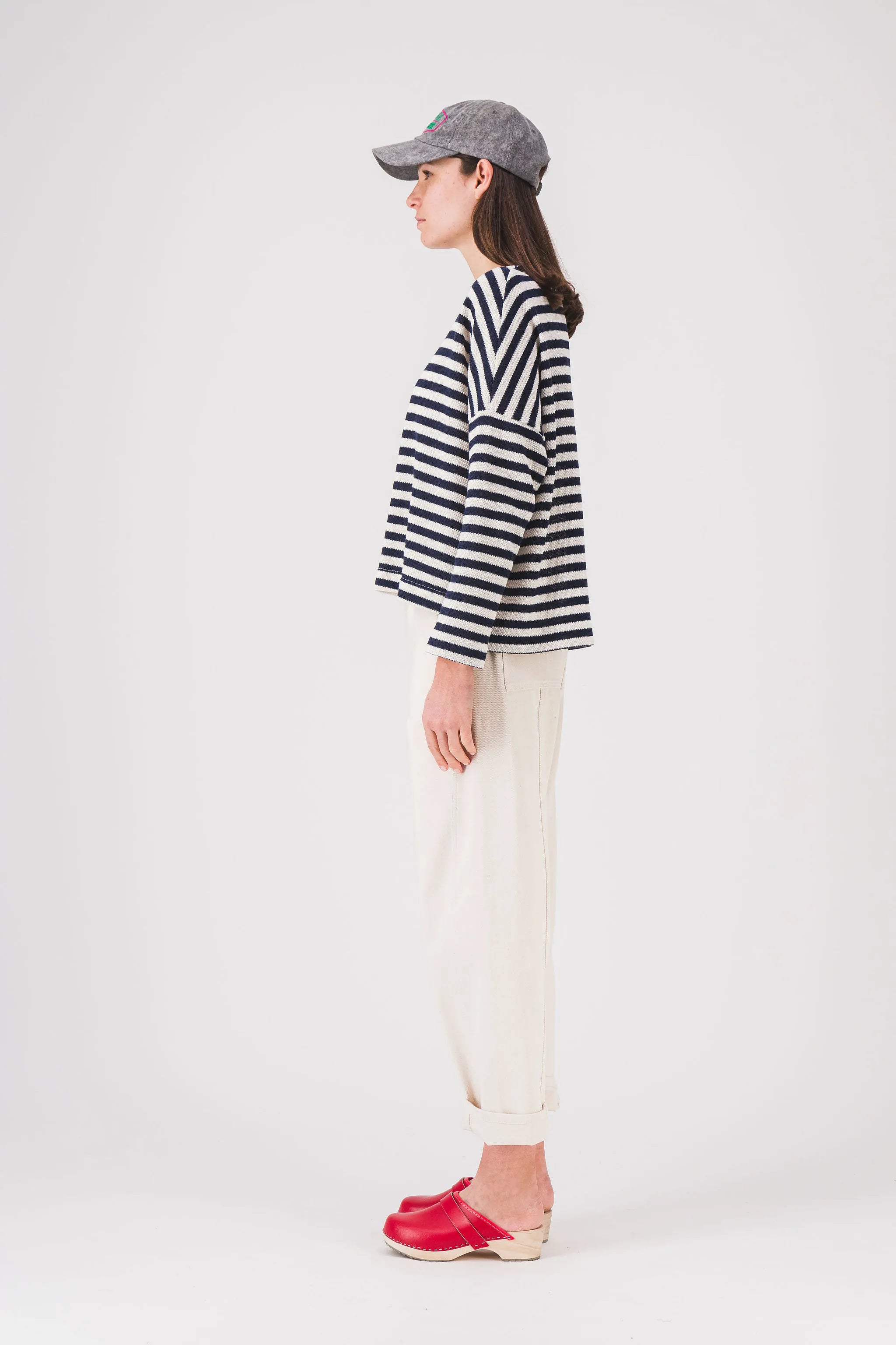 pantalones retorcidos color crudo para mujer steba pe25