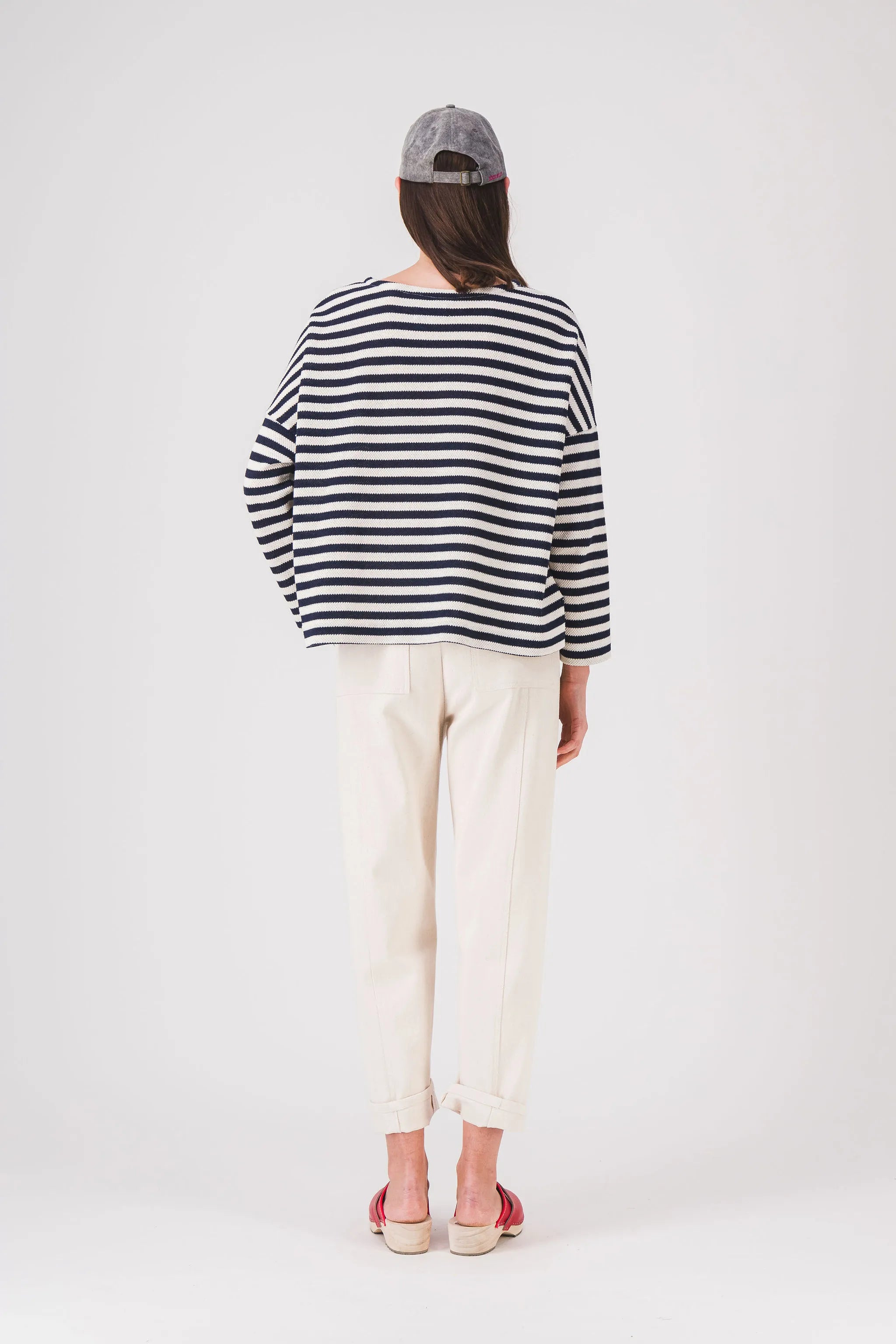 pantalones retorcidos color crudo para mujer steba pe25