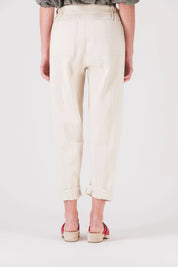 pantalones retorcidos color crudo para mujer steba pe25