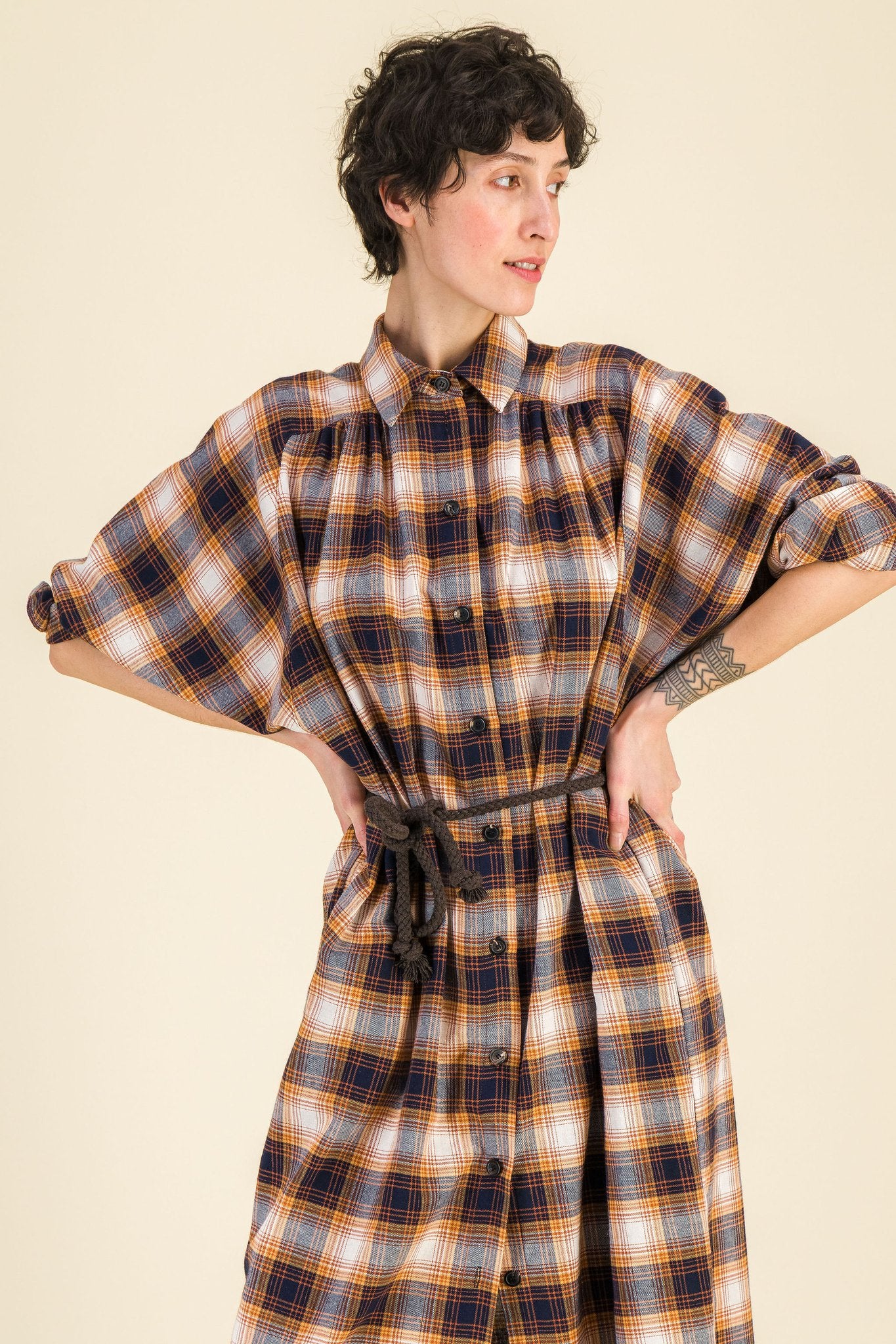 Robe chemise carreaux Mahaut - SIXSOEURS
