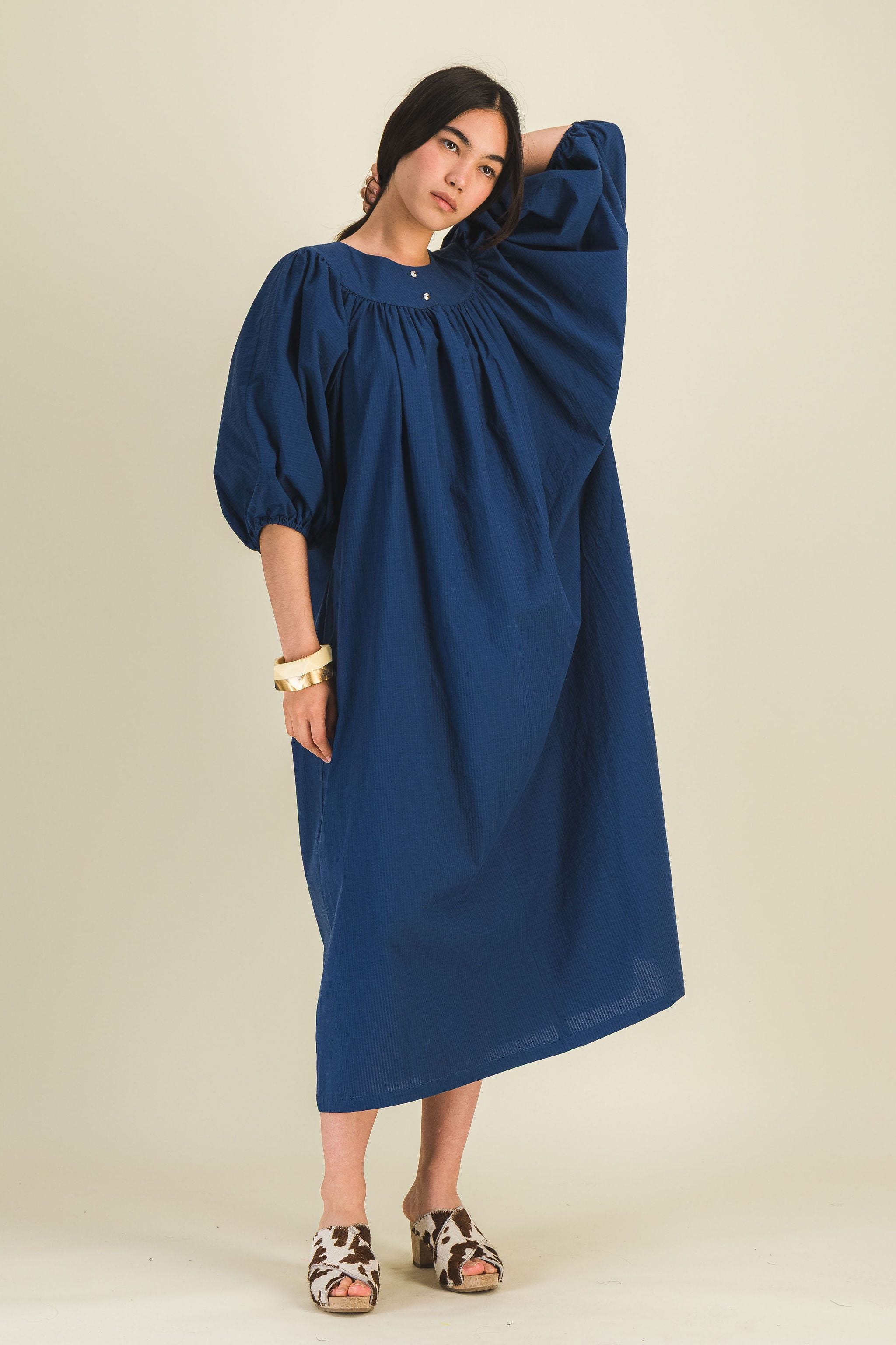 Robe longue bleue coton femme Pippa - photo 1