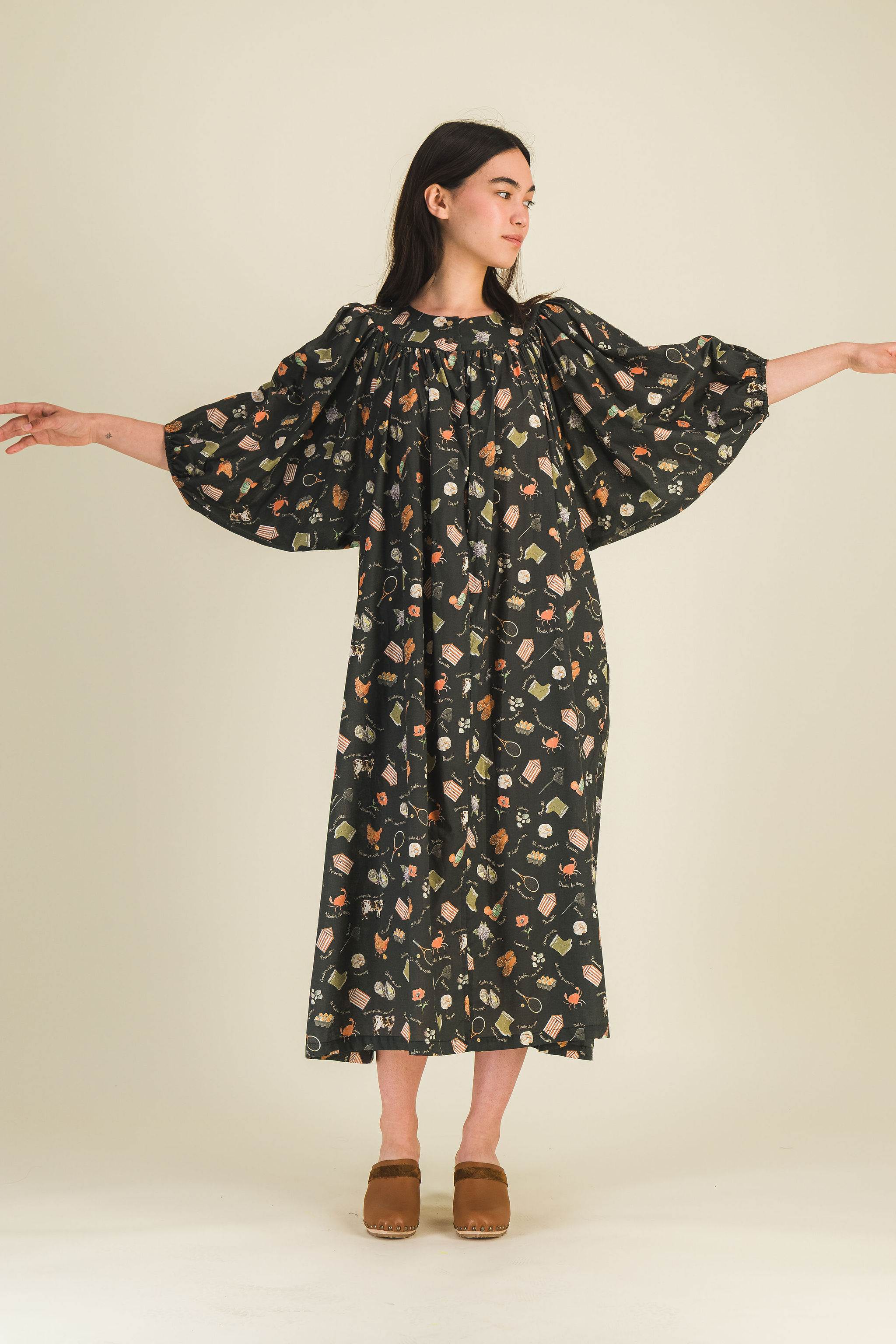 Robe longue imprimée femme Pippa Noire - photo 2