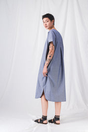 vestido de chambray suelto y largo__pe25