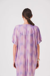 vestido largo cuello pico estampado iria pe25
