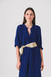 vestido azul largo y recto, vestido zooey, pe25