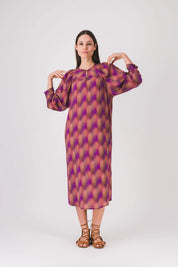 vestido largo recto estampado lalou pe25