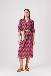 vestido largo recto estampado lalou pe25