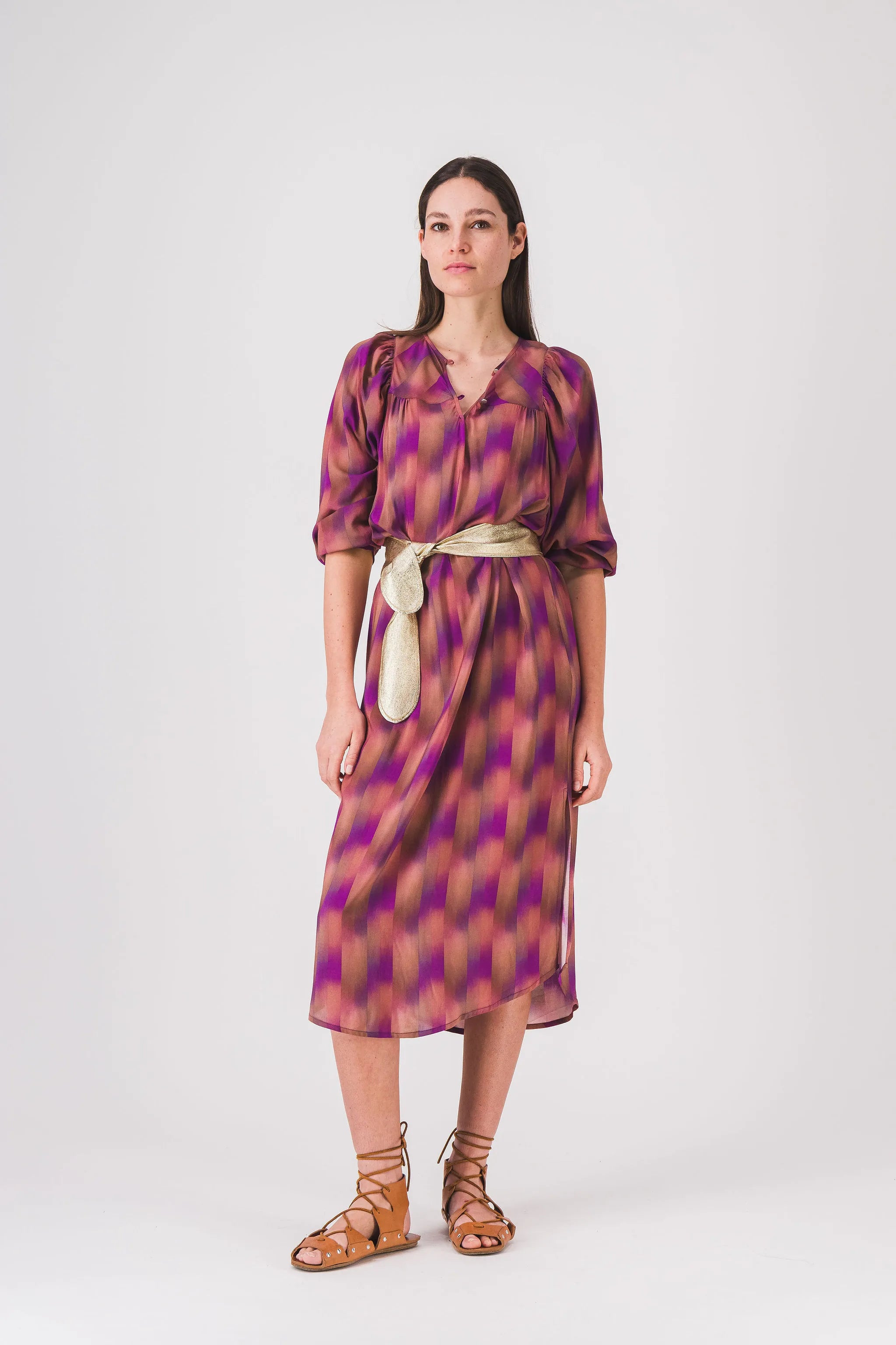 vestido largo recto estampado lalou pe25