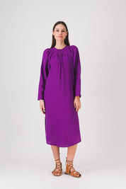 vestido largo recto morado vestido mariette pe25