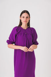 vestido largo recto morado vestido mariette pe25