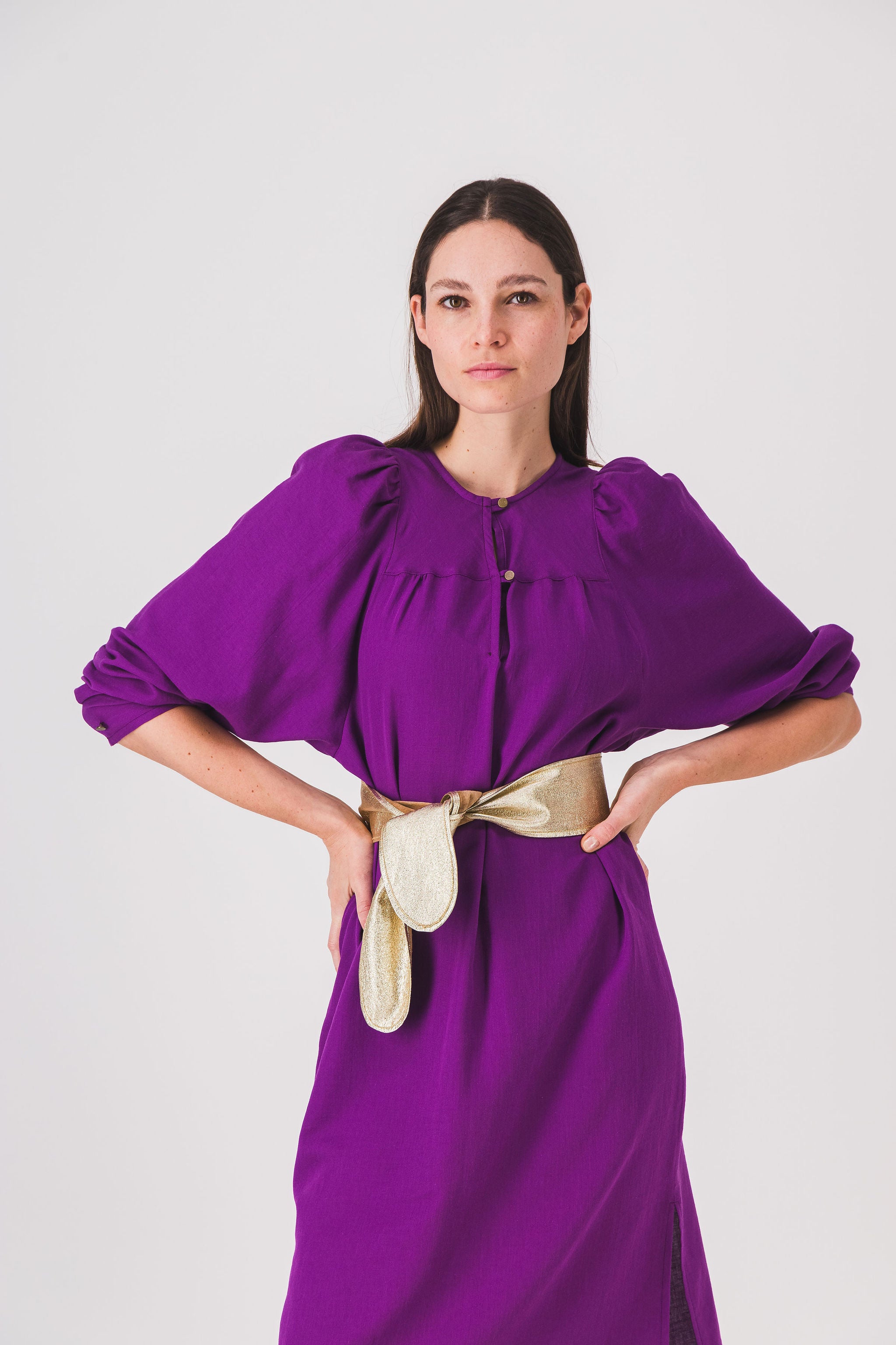 vestido largo recto morado vestido mariette pe25